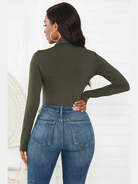 Turtleneck Long Sleeve Bodysuit nicholesgifts