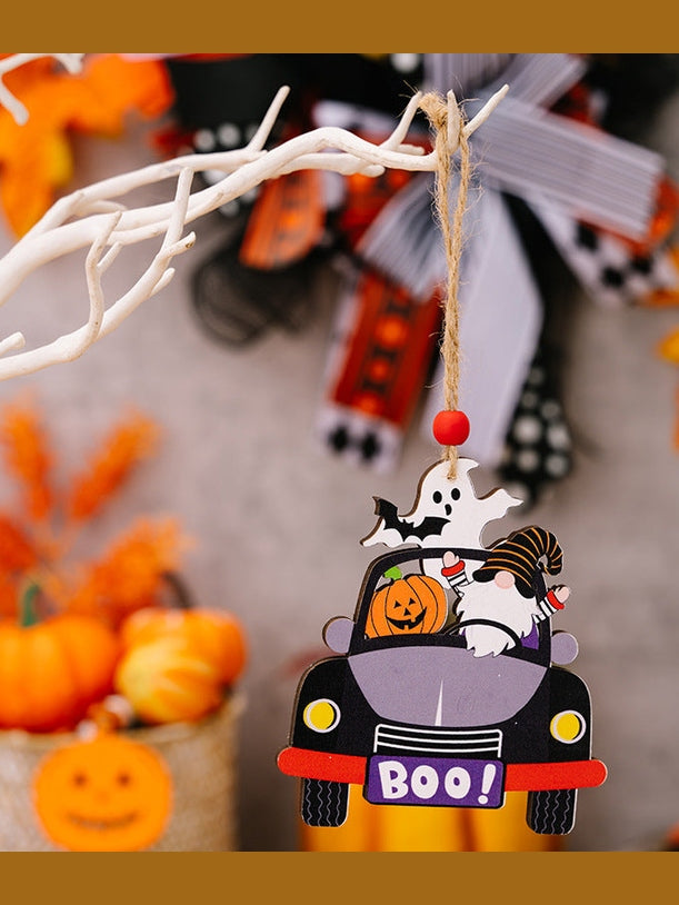 4-Piece Halloween Element Car-Shape Hanging Widgets