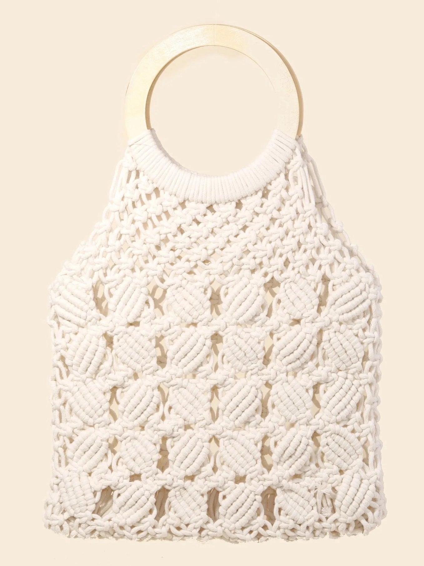 Fame Boho Braided Wooden Top Handle Bag NicholesGifts