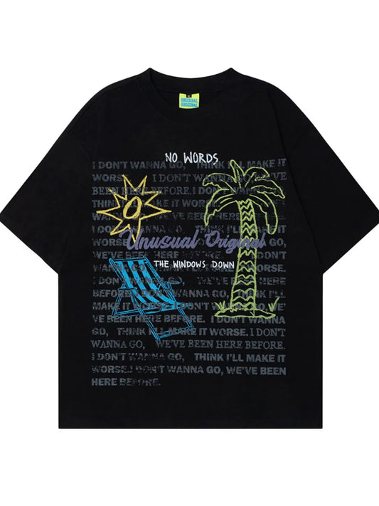 Men's Oversized Graphic Round Neck T-Shirt Trendsi