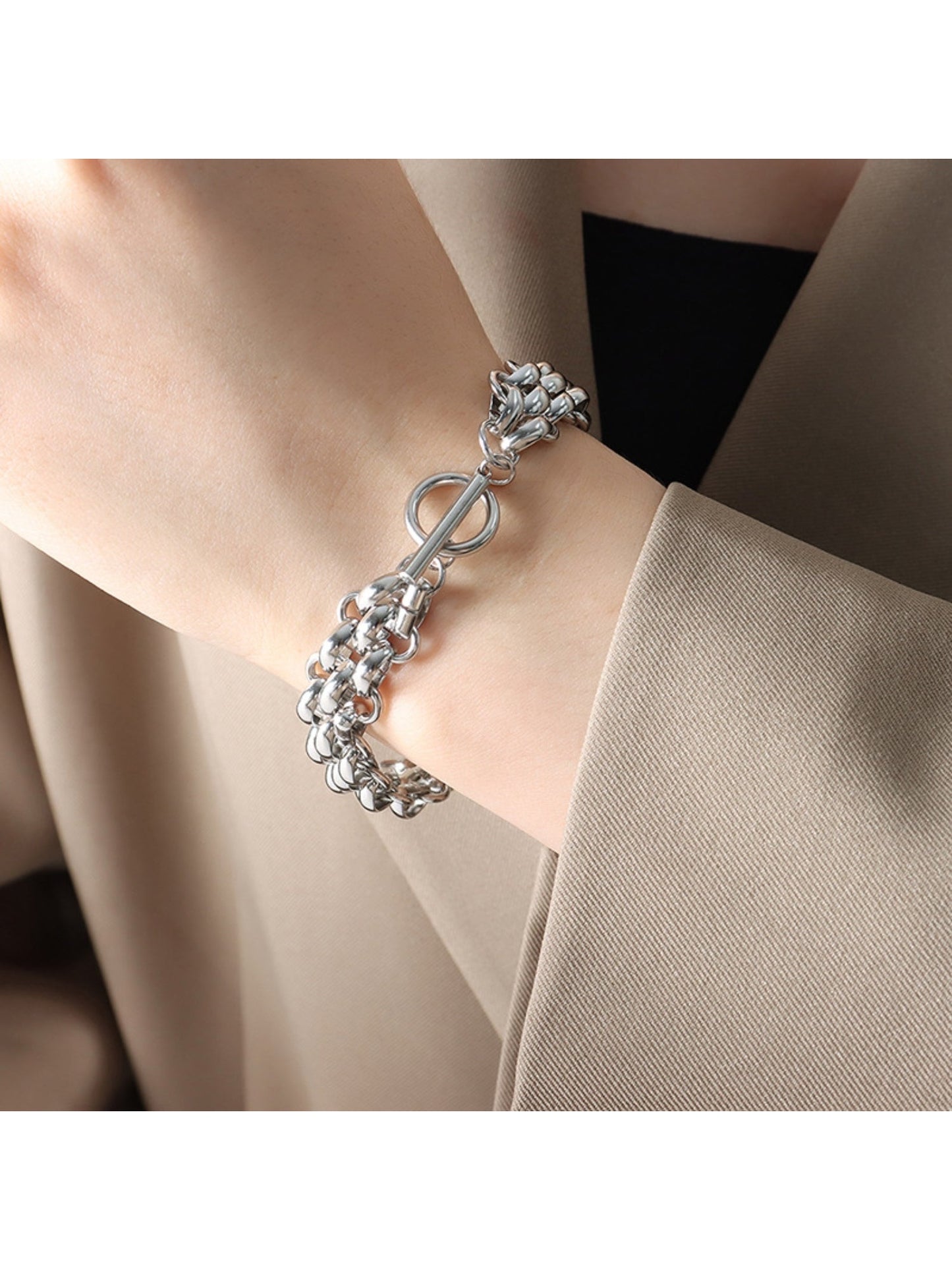 Gold-Plated Toggle Clasp Bracelet