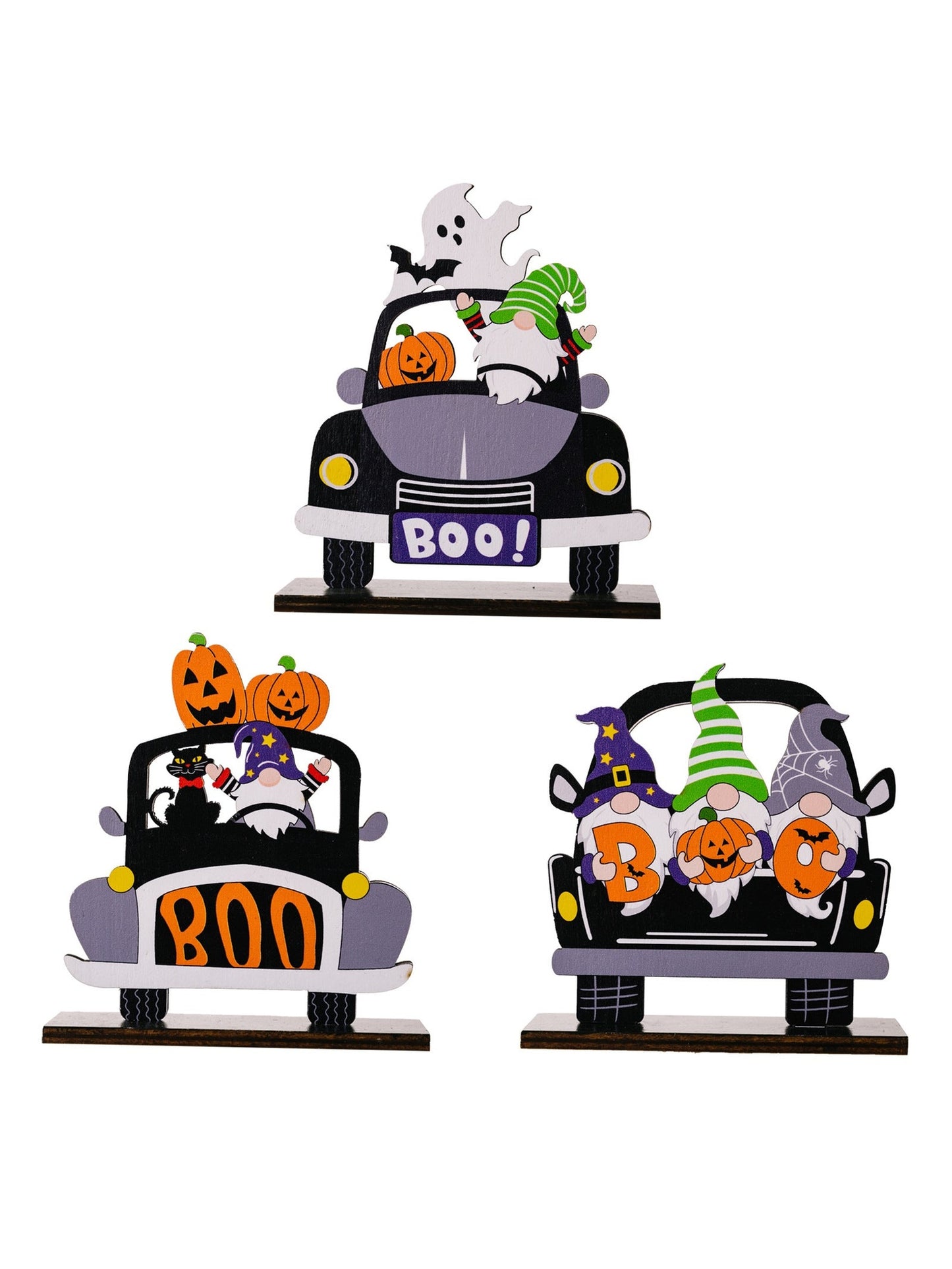 3-Piece Halloween Element Car-Shape Ornaments NicholesGifts