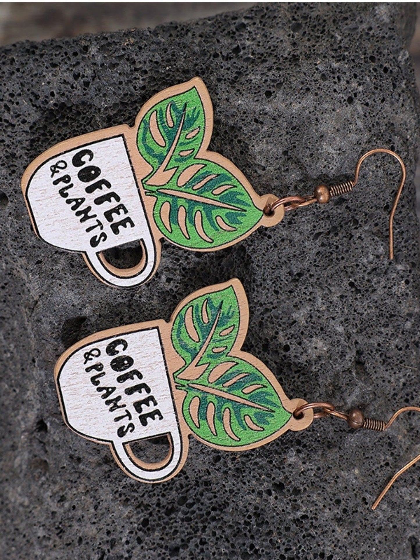 Women Wooden Alloy Dangle St. Patrick's Day Earrings NicholesGifts