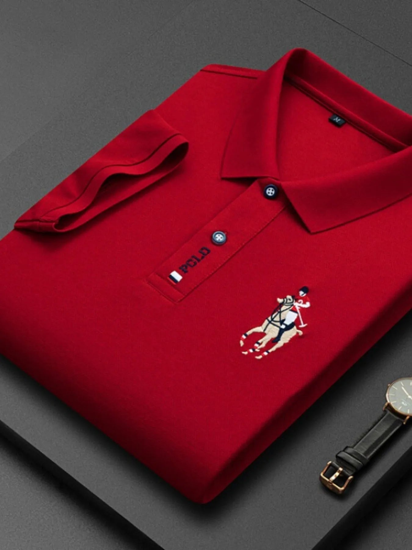 Men's Plus Size Short Sleeve Collared Neck Polo