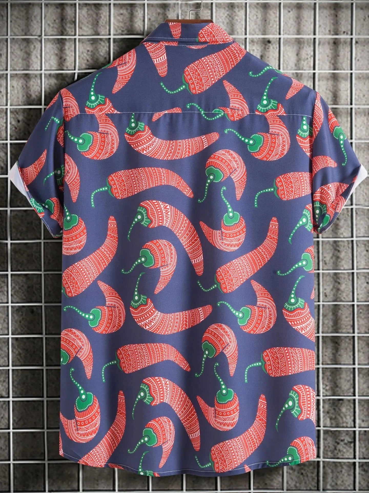 Men's Plus Size Chili Print Hawaiian Beach Shirt NicholesGifts