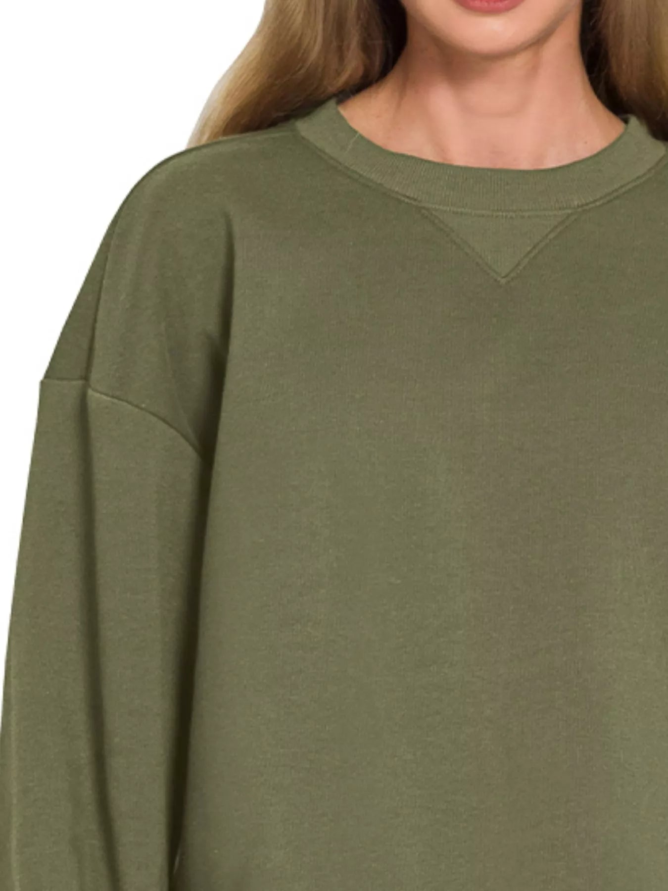 Zenana Fleece Long Sleeve Sweatshirts & Shorts Set Trendsi