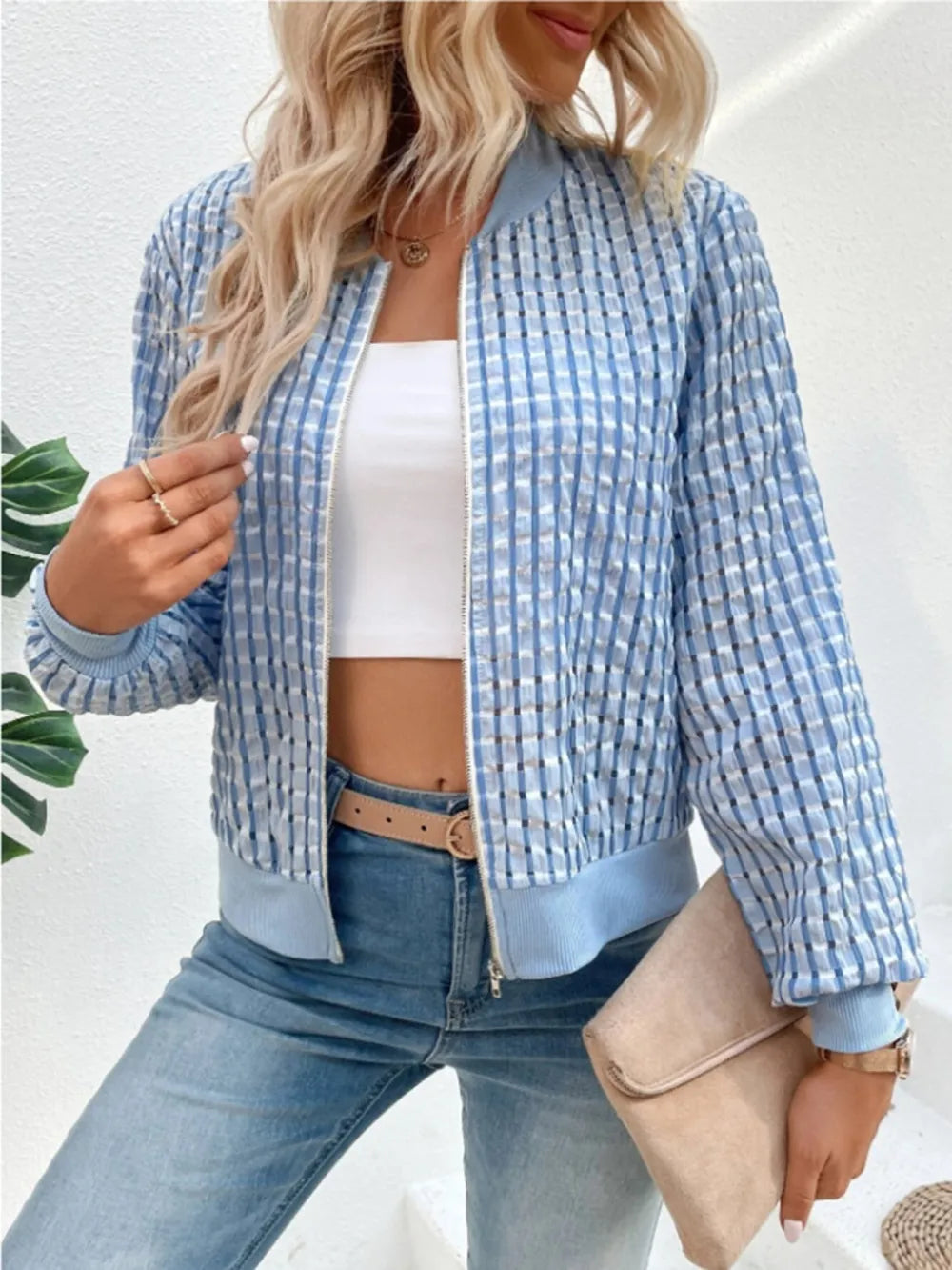 Zip Up Long Sleeve Jacket nicholesgifts