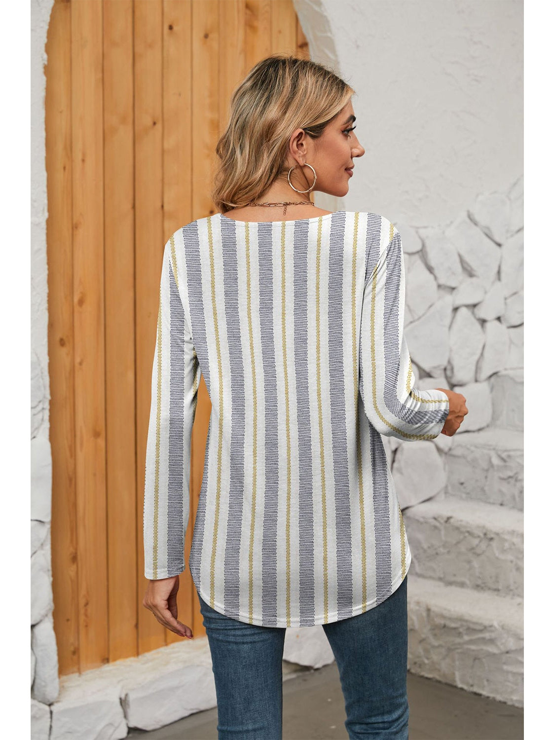 Women Printed Square Neck Long Sleeve Blouse NicholesGifts