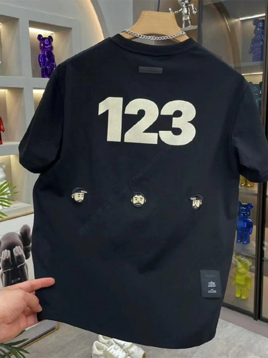 Men's Full Size Number 123 Round Neck T-Shirt Plus Size NicholesGifts