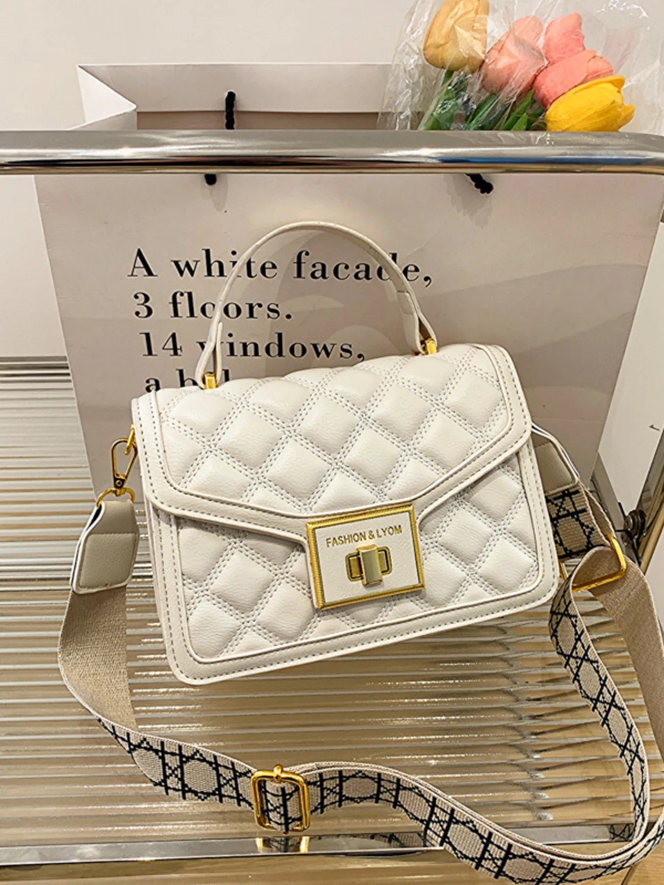 Quilted Adjustable Strap Shoulder Bag Trendsi