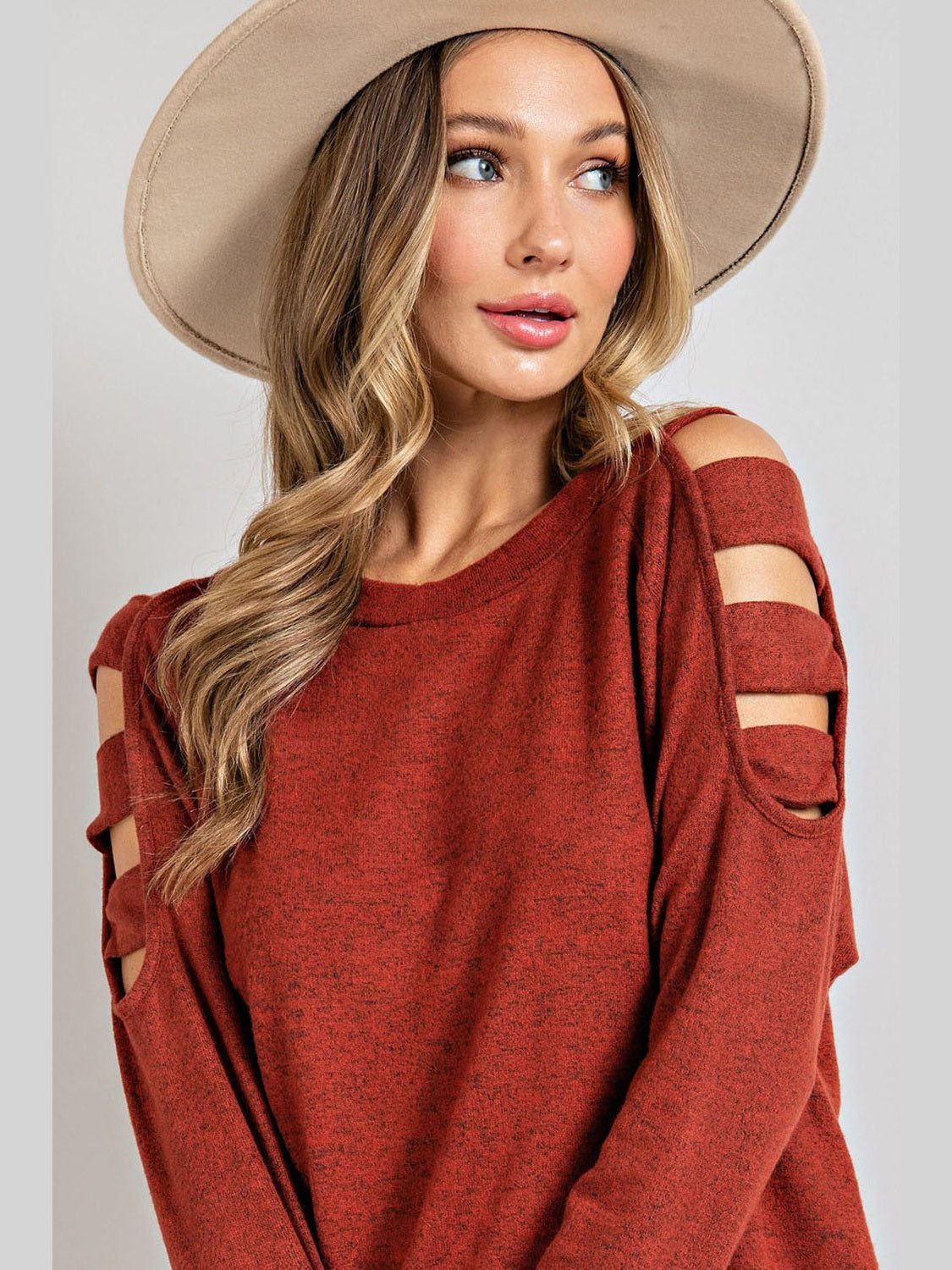 Women Cutout Round Neck Long Sleeve Top NicholesGifts