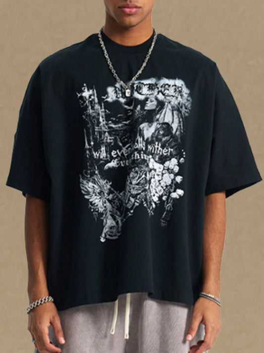 Men's Round Neck Half Sleeve Graphic T-Shirt NicholesGifts