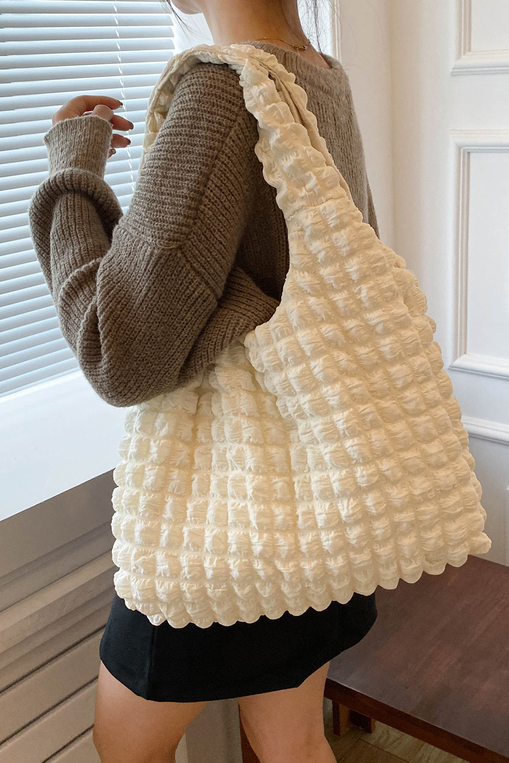 Women Ruched Polyester Large Handbag NicholesGifts
