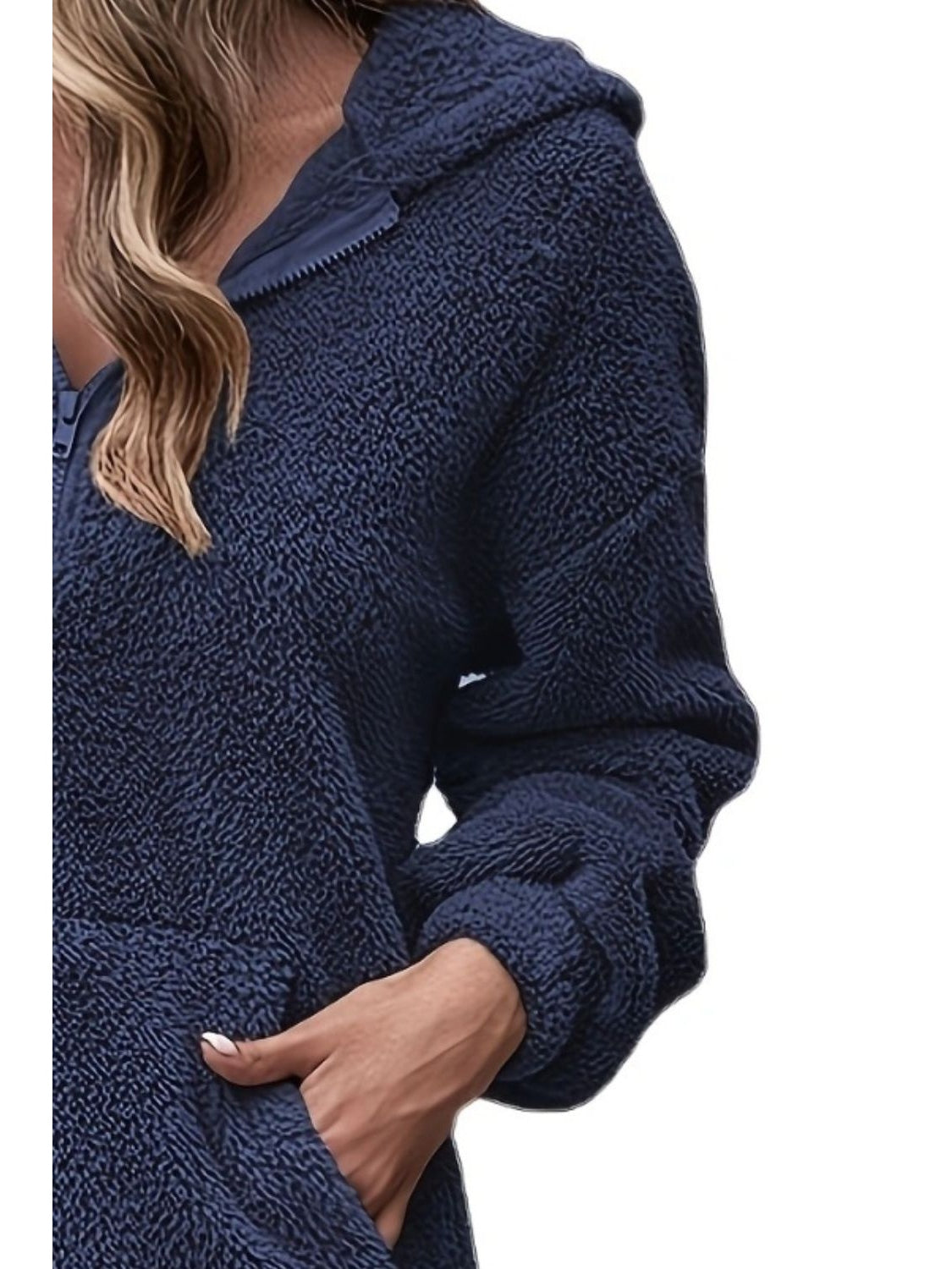 NicholesGifts Women Half Zip Dropped Shoulder Oversized Hoodie