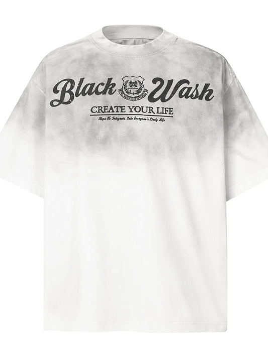 Men's Gradient Letter Round Neck T-Shirt Trendsi