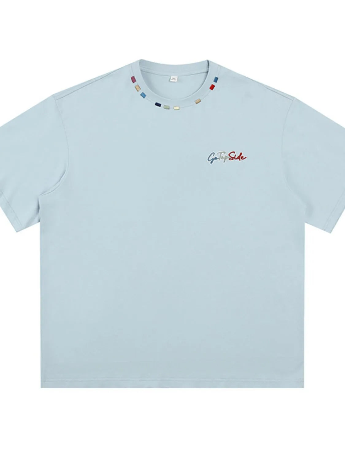 Men's Plus Size Embroidered Round Neck Half Sleeve T-Shirt Trendsi