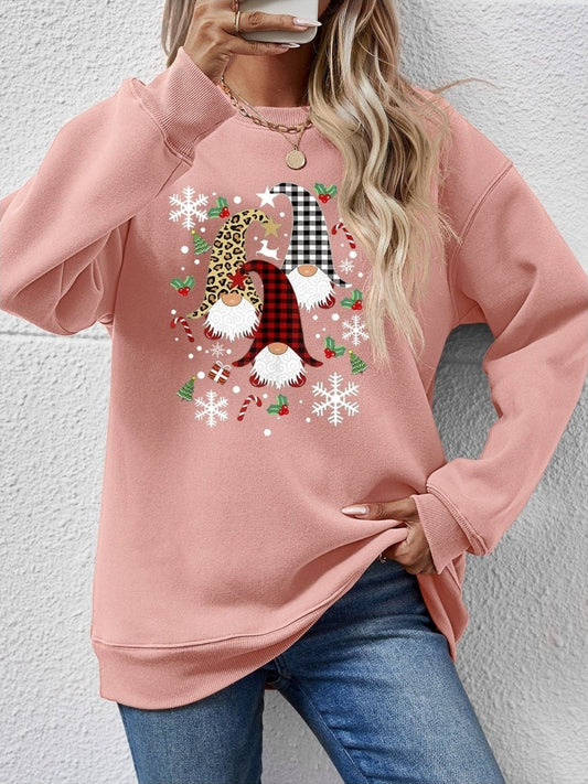 Faceless Gnomes Graphic Drop Shoulder Sweatshirt NicholesGifts