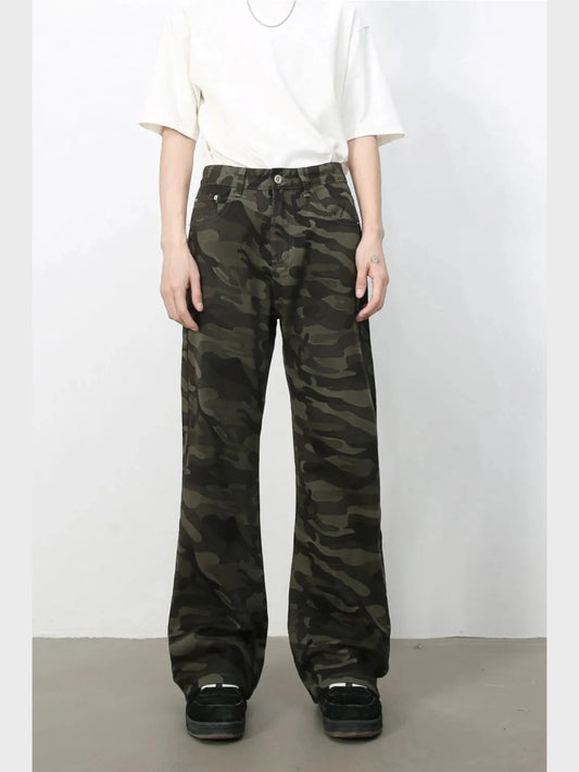 Men's Camouflage Jeans with Pockets Trendsi