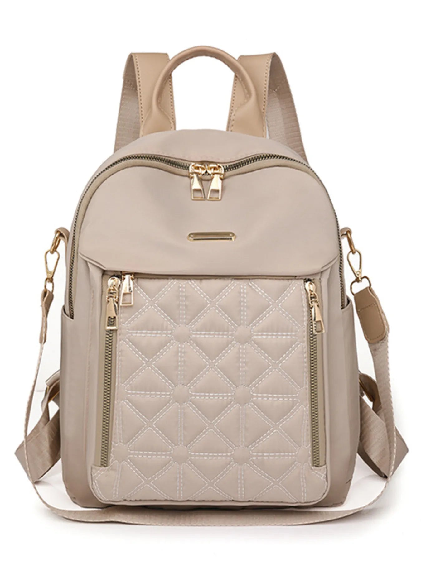 Quilted Oxford Cloth Backpack Bag