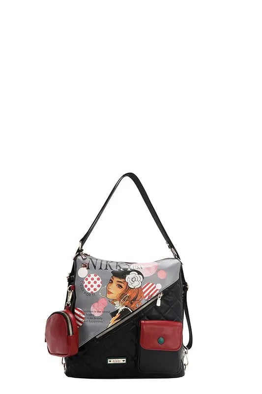 Nicole Lee USA Convertible Adjustable Strap Backpack Bag Trendsi