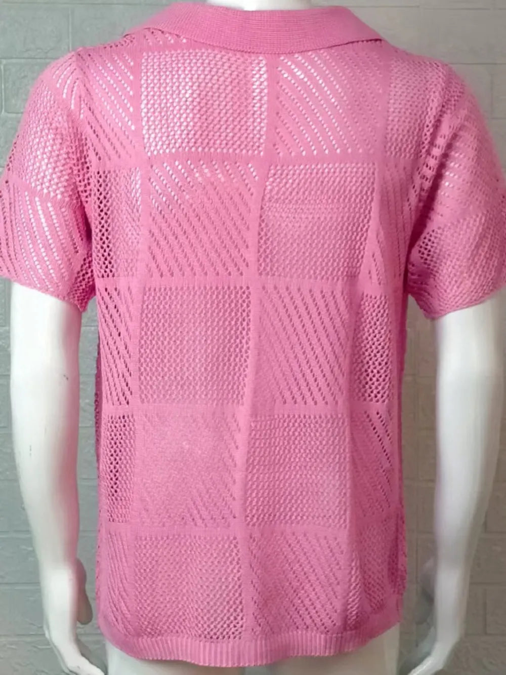 Men's Button Down Checkered Eyelet Shirt NicholesGifts
