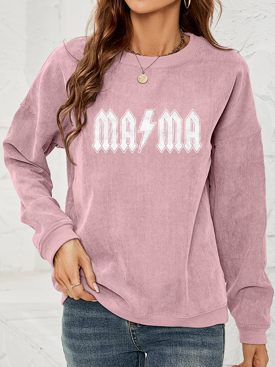 MAMA Graphic Dropped Shoulder Sweatshirt NicholesGifts