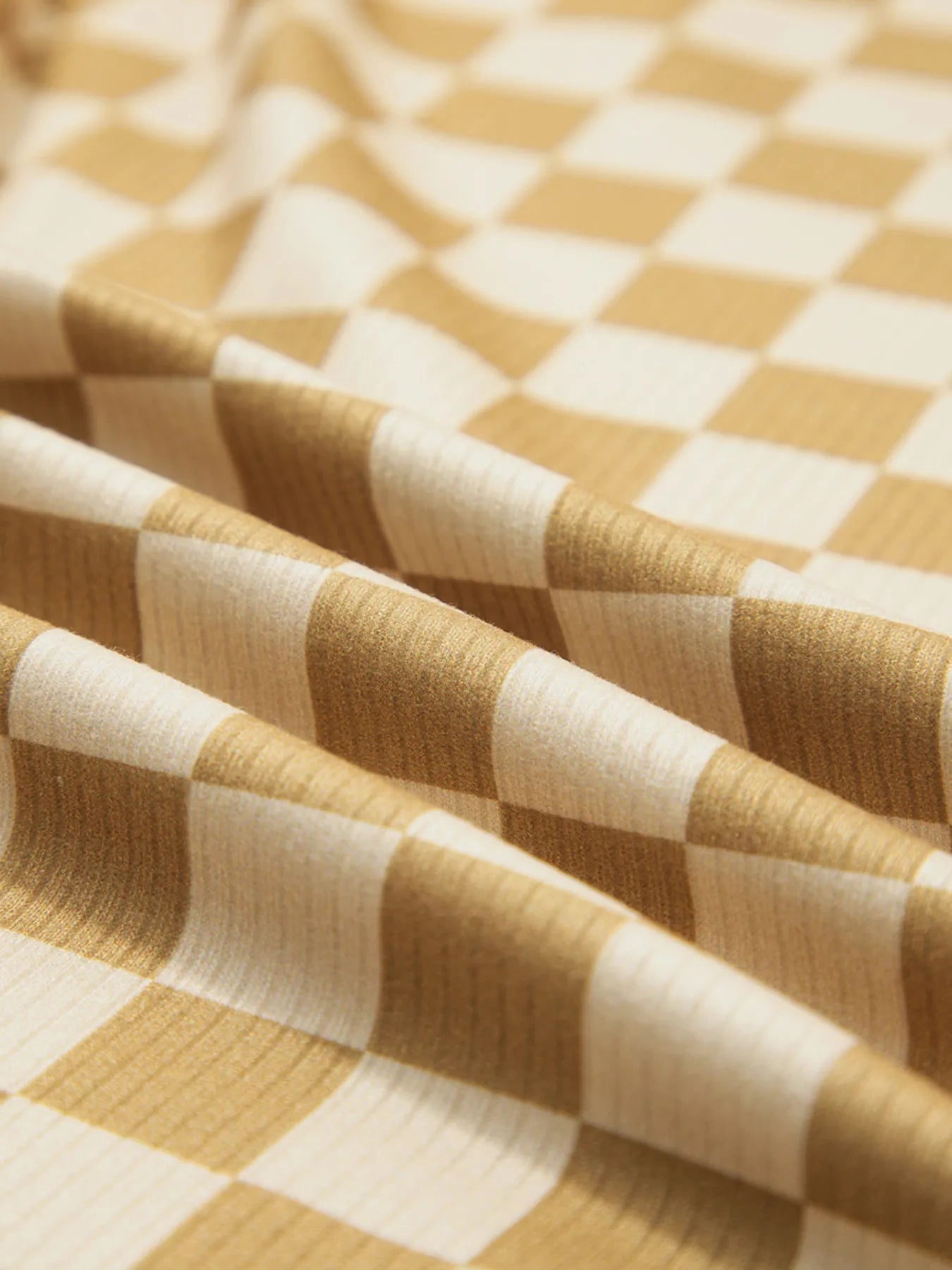 Check Pattern Turtleneck Slim Long Sleeve Tee Trendsi