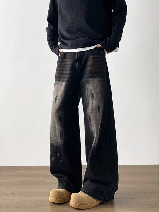 Men's Full Size Wide-Leg Jeans Plus Size Trendsi