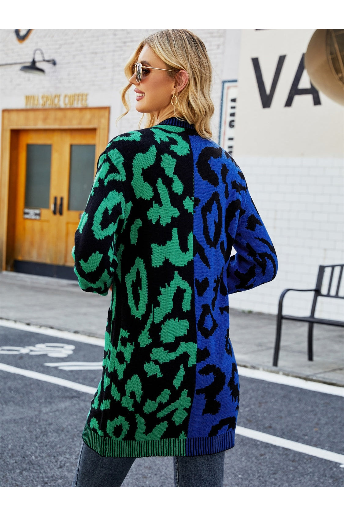 NicholesGifts Women Leopard Button Down Longline Cardigan