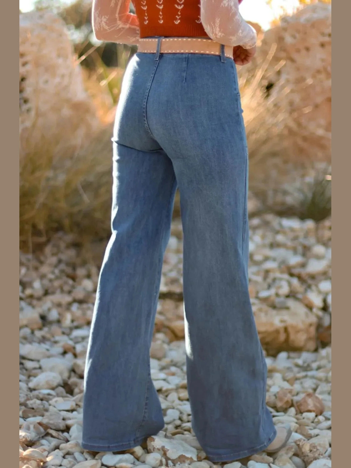 High-Waisted Wide-Leg Button-Front Jeans NicholesGifts