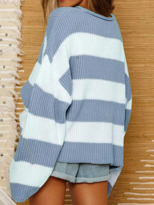 Women Round Neck Long Sleeve Sweater nicholesgifts
