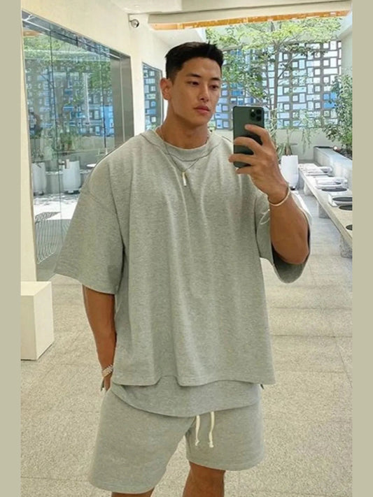 Men's Plus Size Round Neck Half Sleeve T-Shirt Trendsi