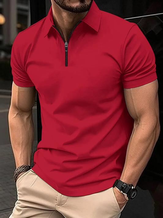 Men's Full Size Collared Neck Short Sleeve Polo Plus Size NicholesGifts