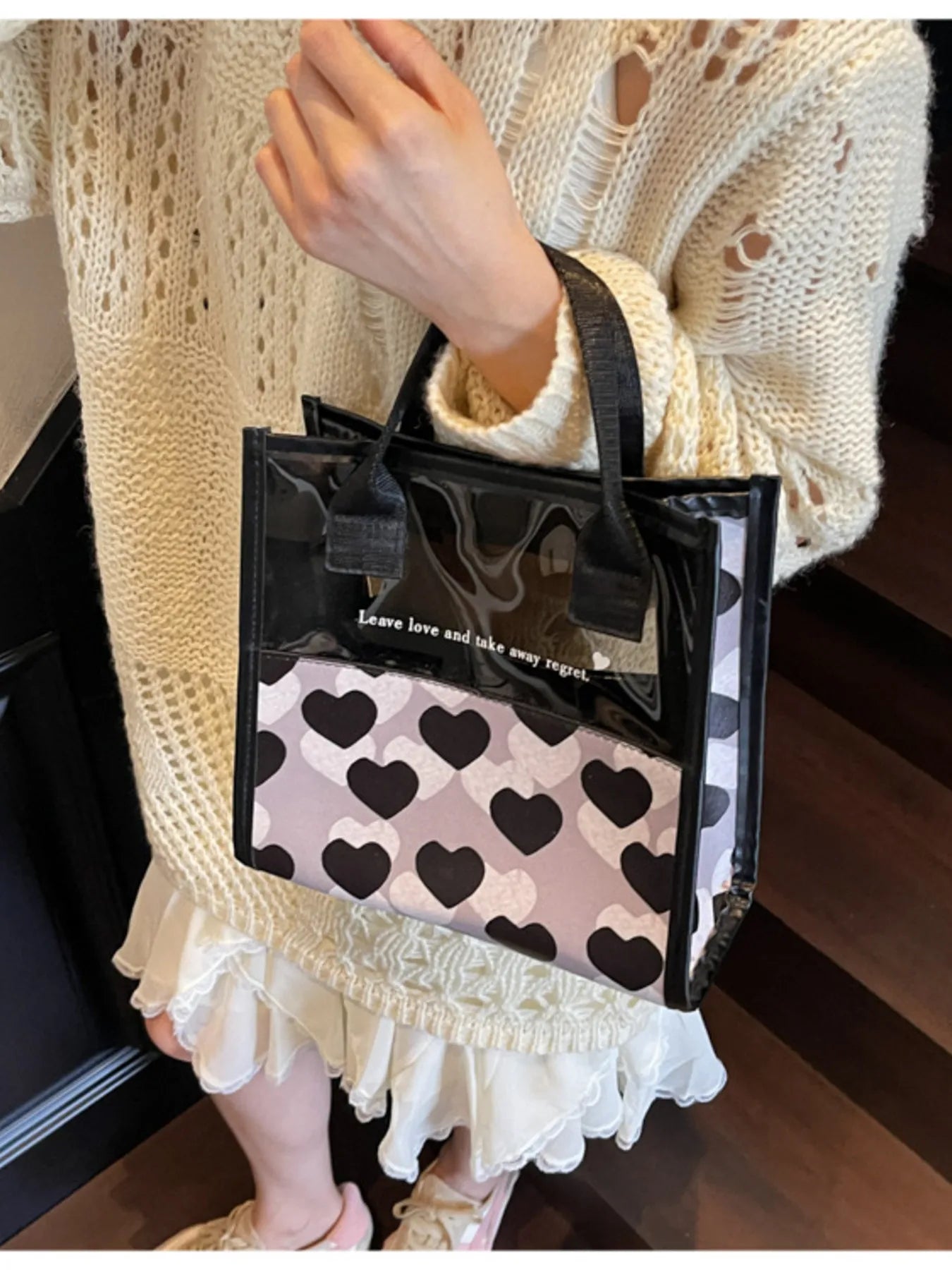 Heart Print Fashion Handbag Trendsi
