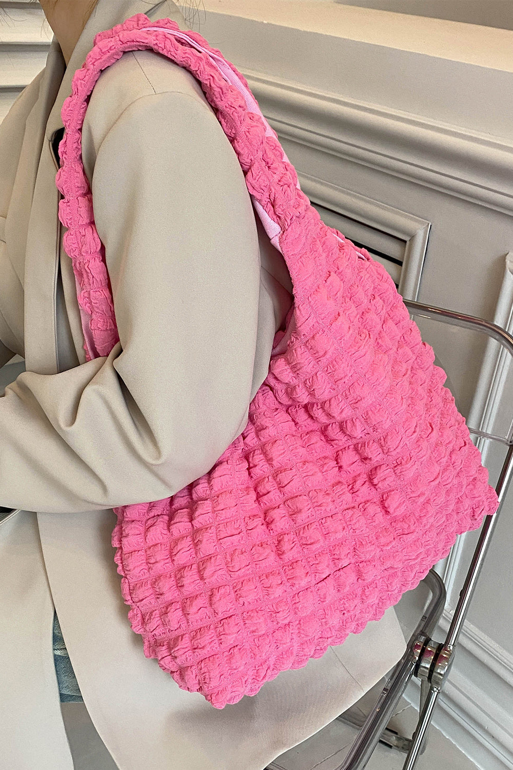 Women Ruched Polyester Large Handbag NicholesGifts