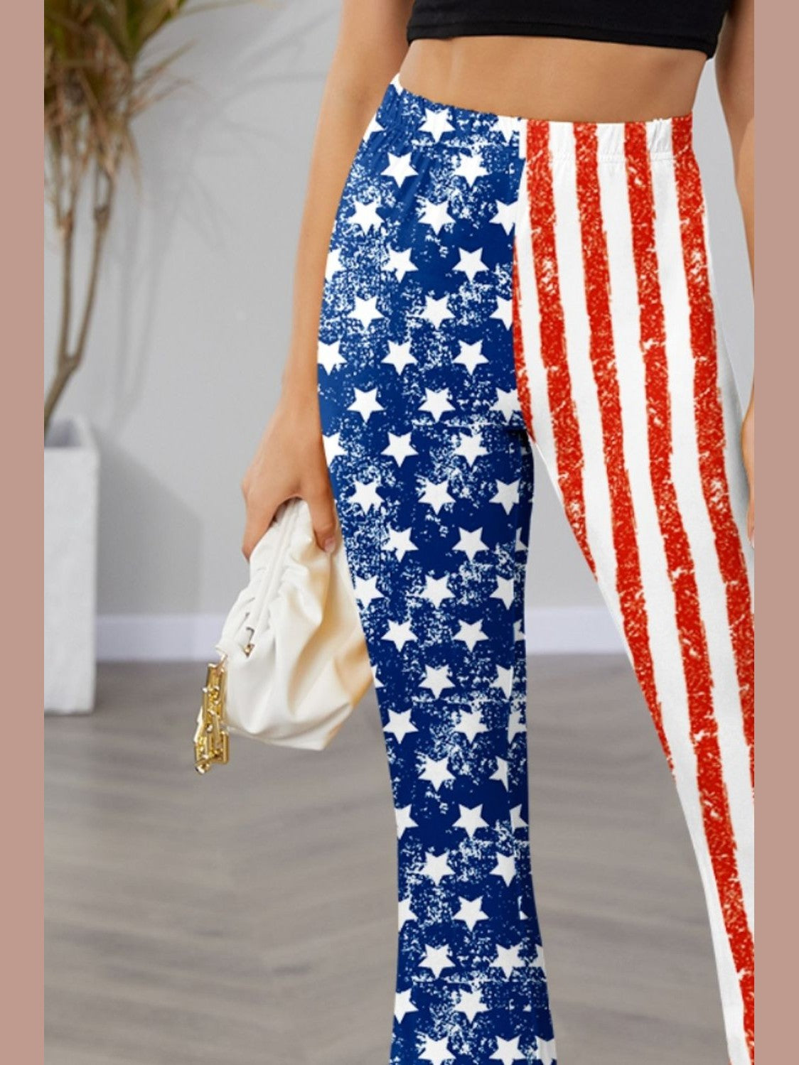 Star & Stripes High Waist Bootcut Pants