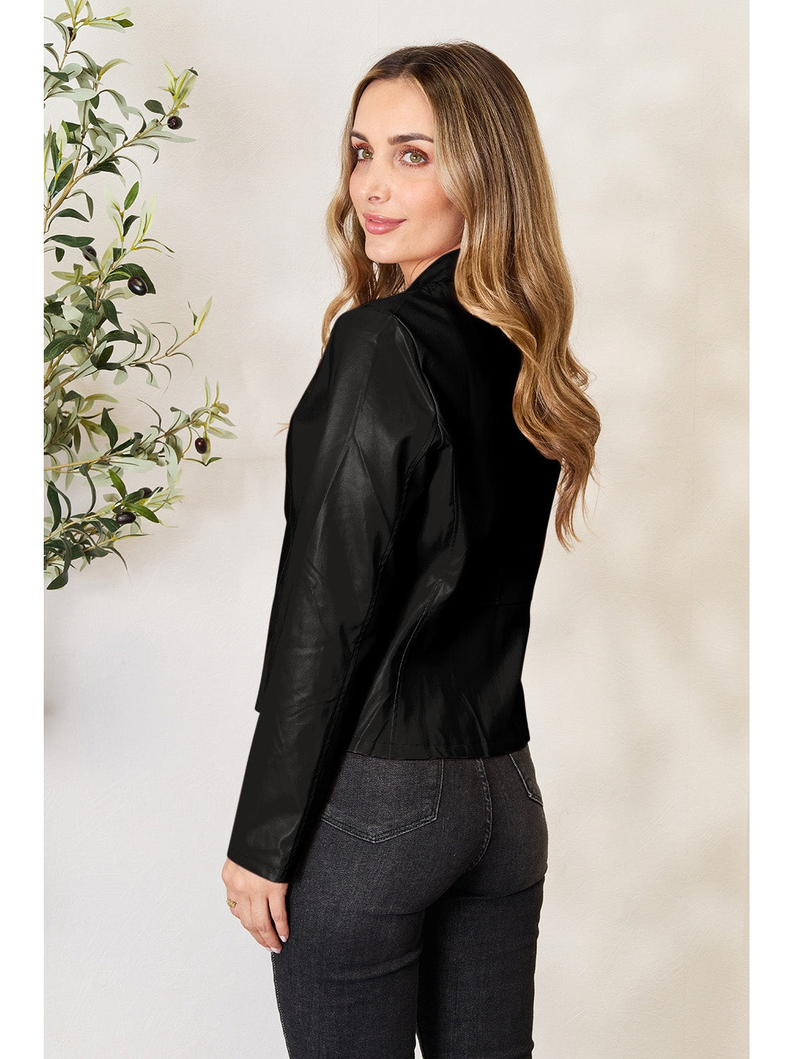 NicholesGifts Women Mock Neck Zip Up Jacket NicholesGifts