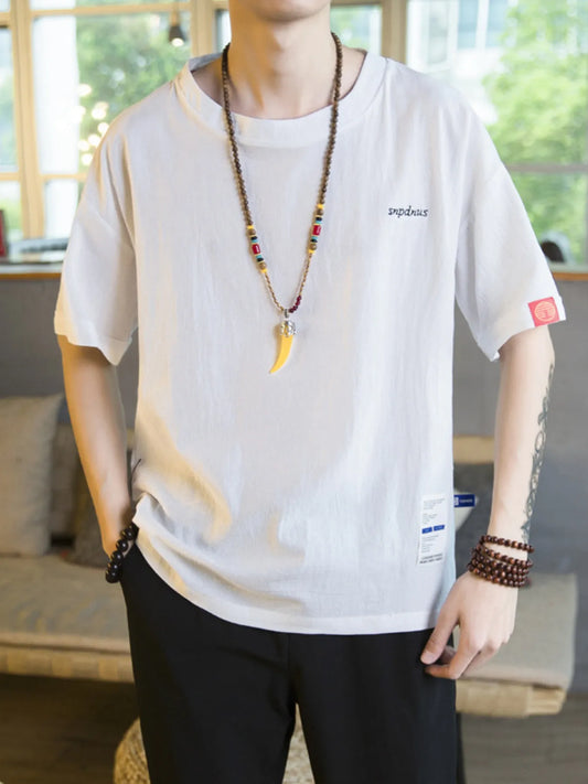 Men's Plus Size Round Neck Short Sleeve T-Shirt Trendsi