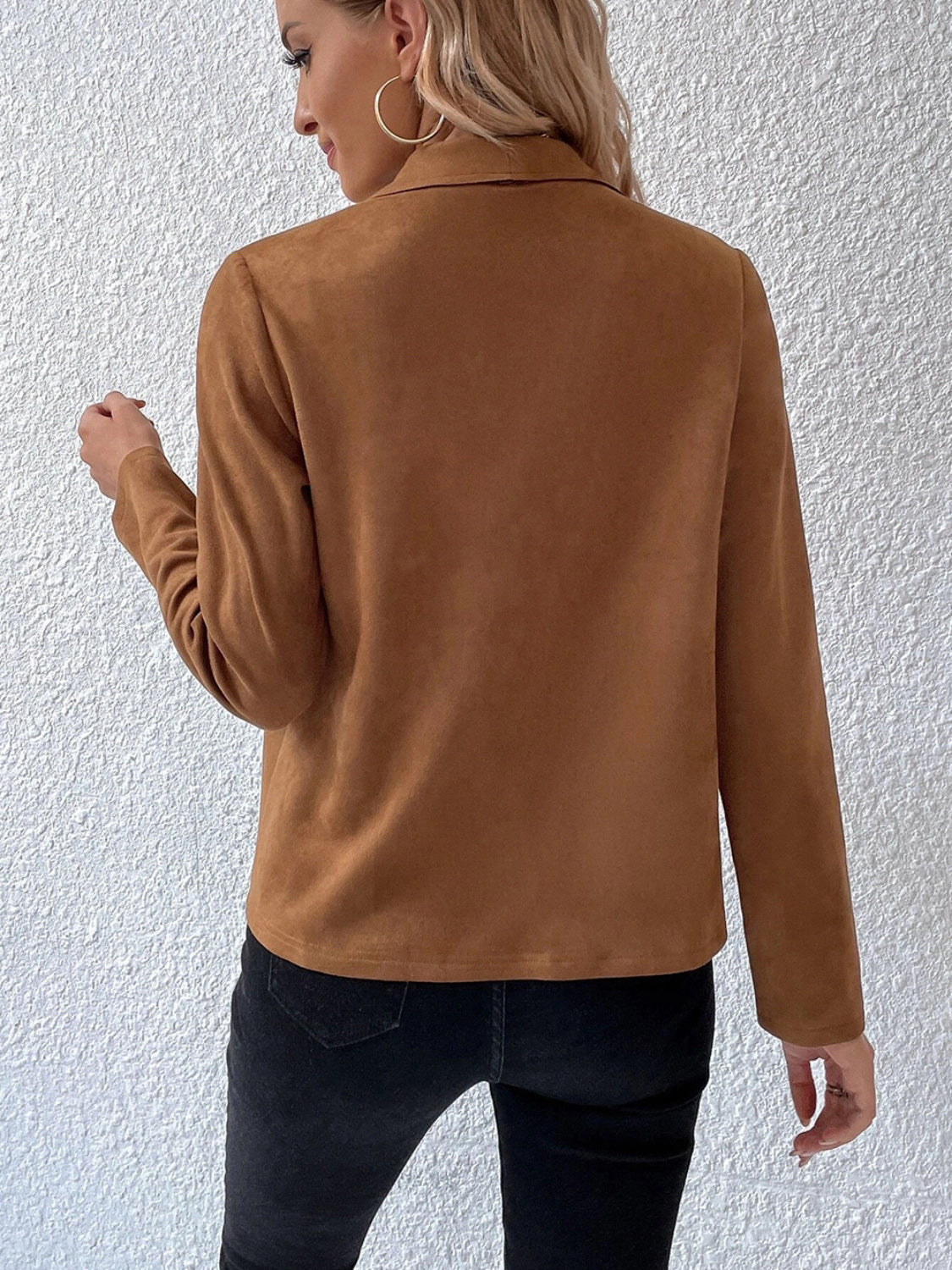 NicholesGifts Women Collared Neck Long Sleeve Jacket NicholesGifts