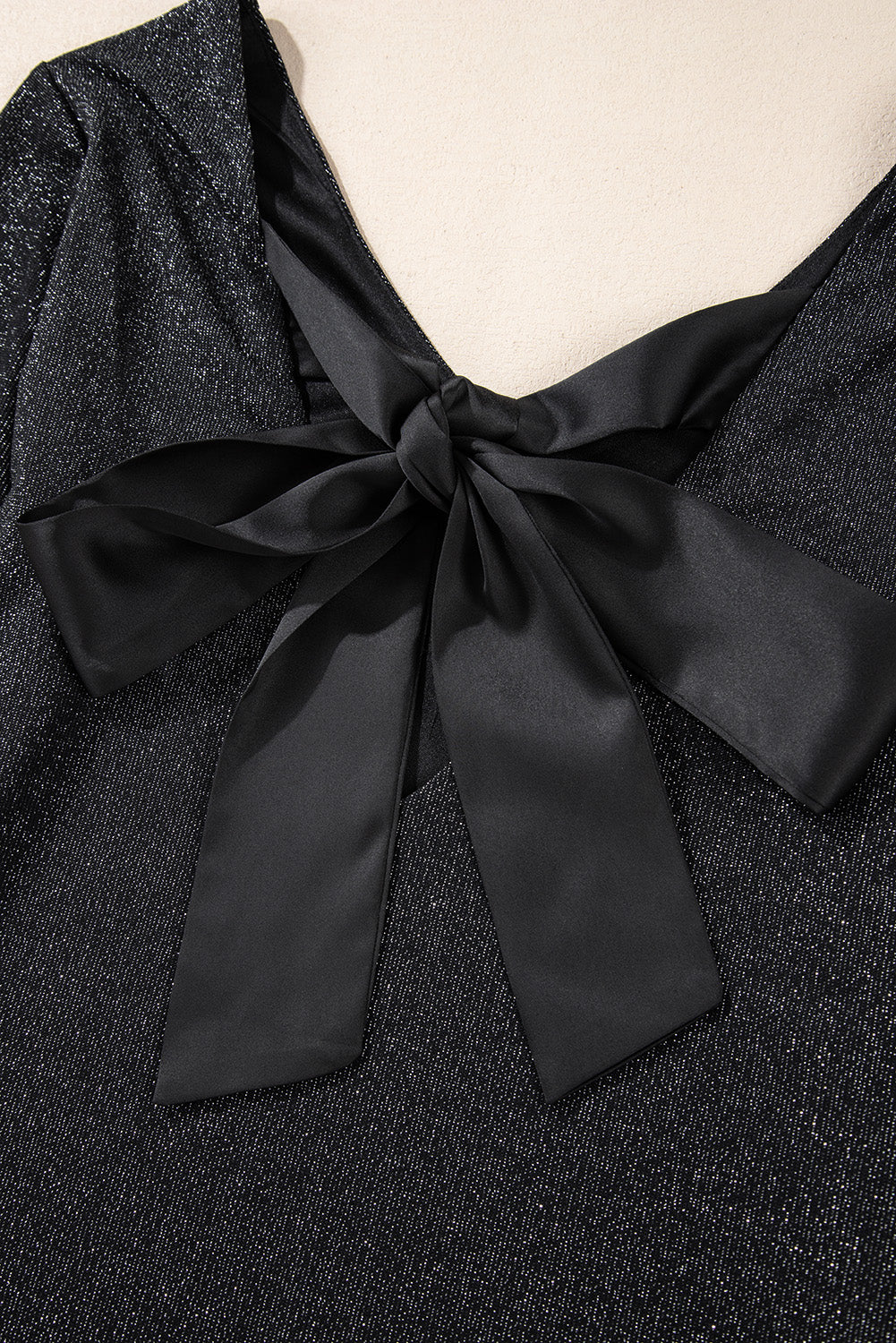 NicholesGifts Women Bowknot V-Neck Long Sleeve Blouse NicholesGifts