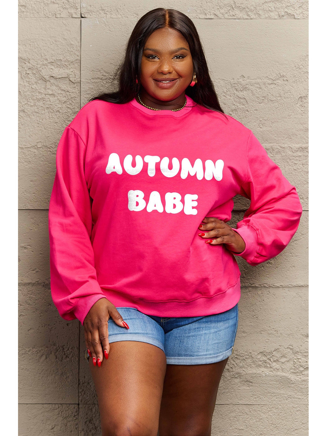 Simply Love Full Size AUTUMN BABE Graphic Sweatshirt NicholesGifts