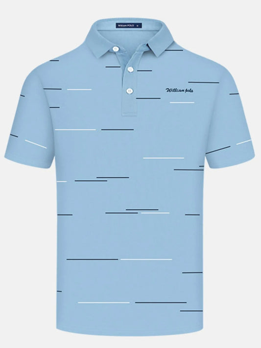 Men's Short Sleeve Collared Neck Striped Polo NicholesGifts