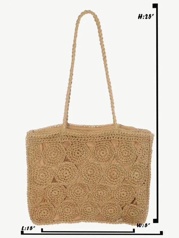 Fame Square Braided Pattern Tote Bag NicholesGifts