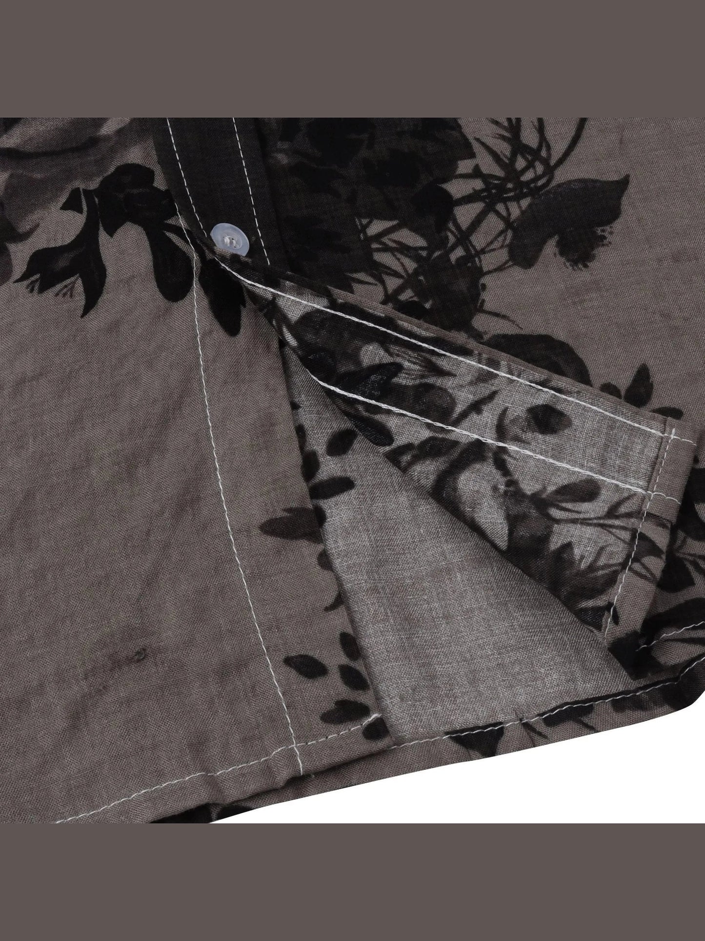 Men's Plus Size Printed Short Sleeve Button Down Casual Shirt Trendsi