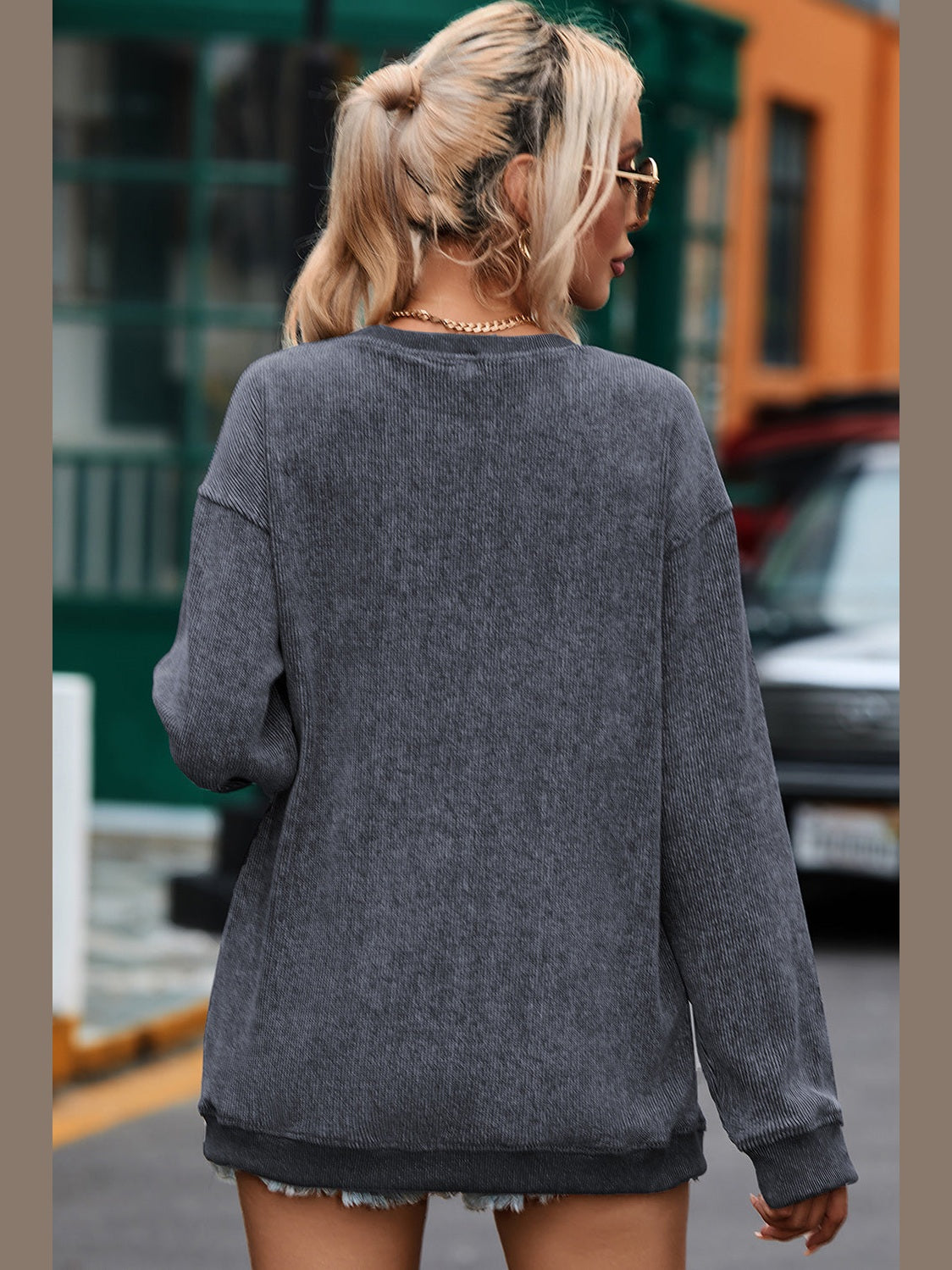 Women Valentine’s Day LOVE Round Neck Long Sleeve Sweatshirt nicholesgifts