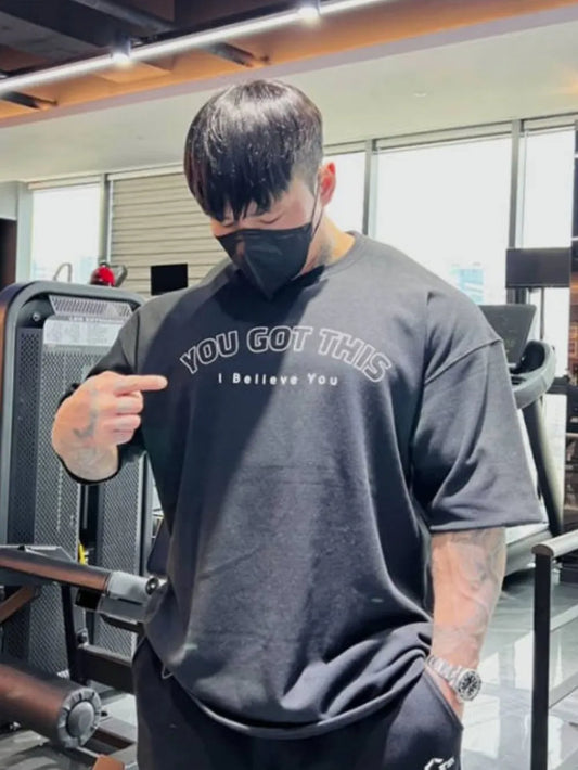 Men's Plus Size Round Neck Letter Graphic T-Shirt Trendsi