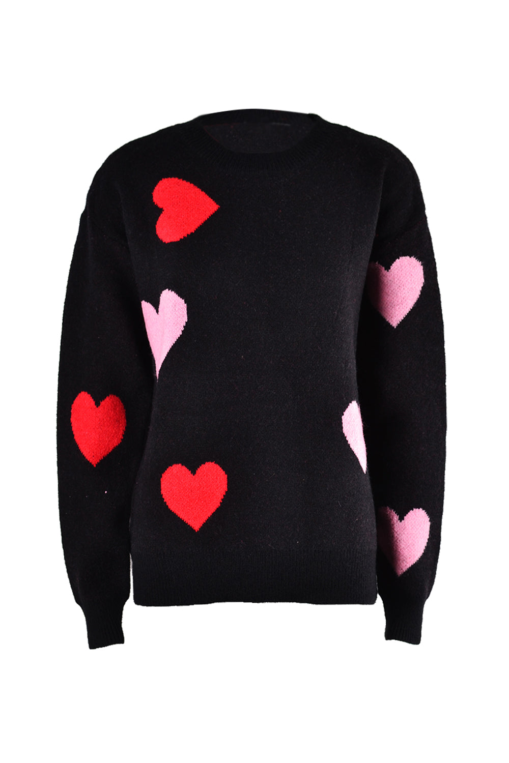 NicholesGifts Women Angel Wings Heart Round Neck Drop Shoulder Sweater NicholesGifts