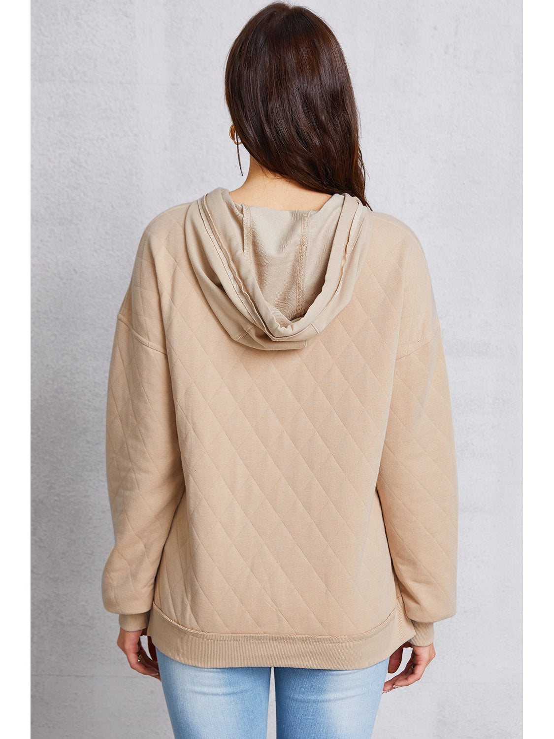 NicholesGifts Women Drawstring Kangaroo Pocket Dropped Shoulder Hoodie NicholesGifts