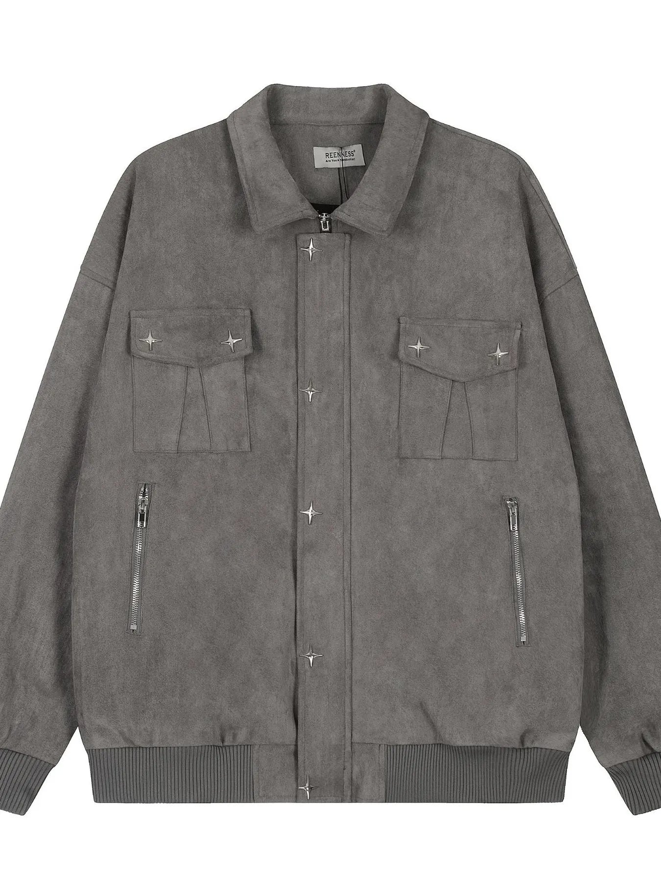 Men's Collared Neck Long Sleeve Jacket Trendsi