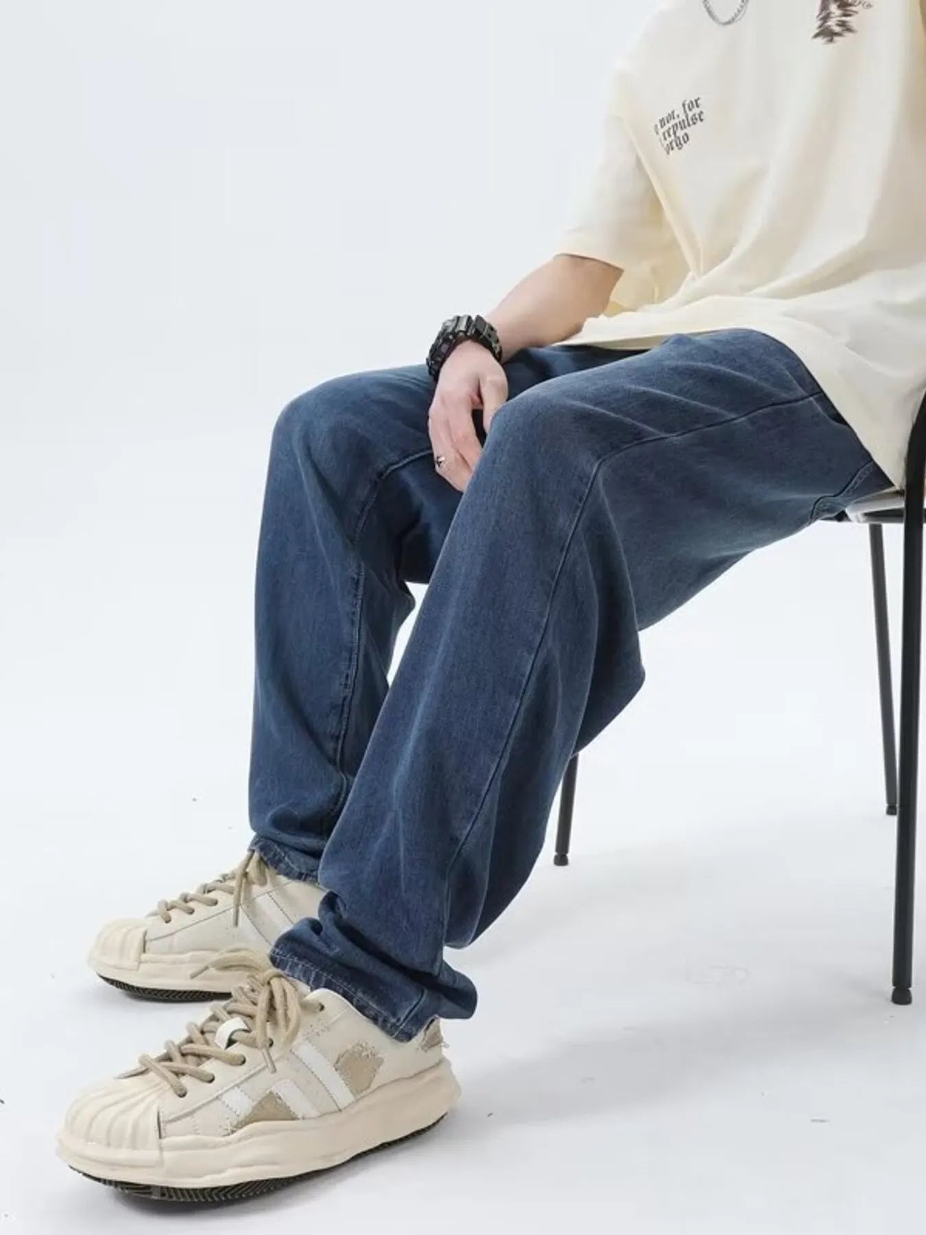 Men's Washed Straight Jeans